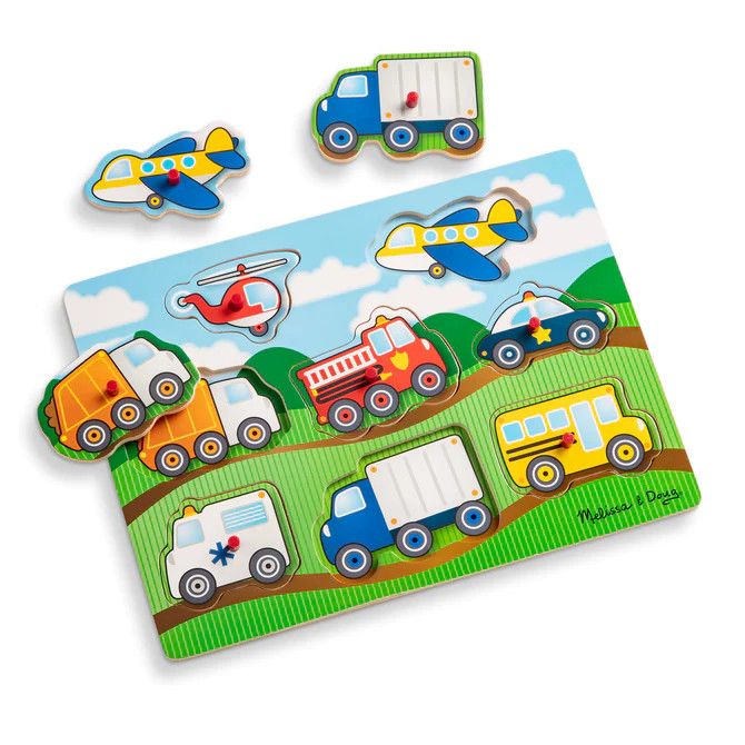 Melissa &amp; Doug Vehicles Peg Puzzle