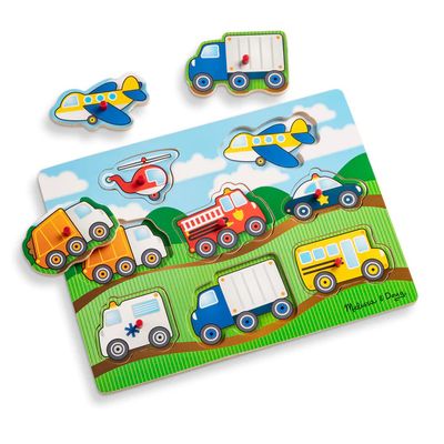 Melissa &amp; Doug Vehicles Peg Puzzle
