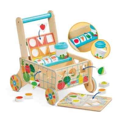 Melissa &amp; Doug Wooden Shape Sorting Grocery Cart