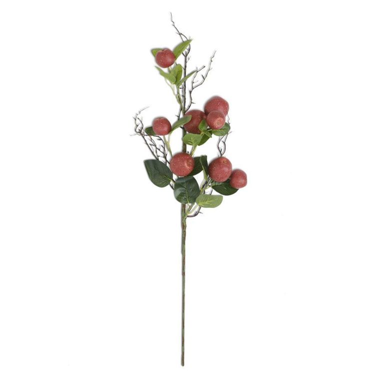 Red Apple and Twig Foliage Stem 31"