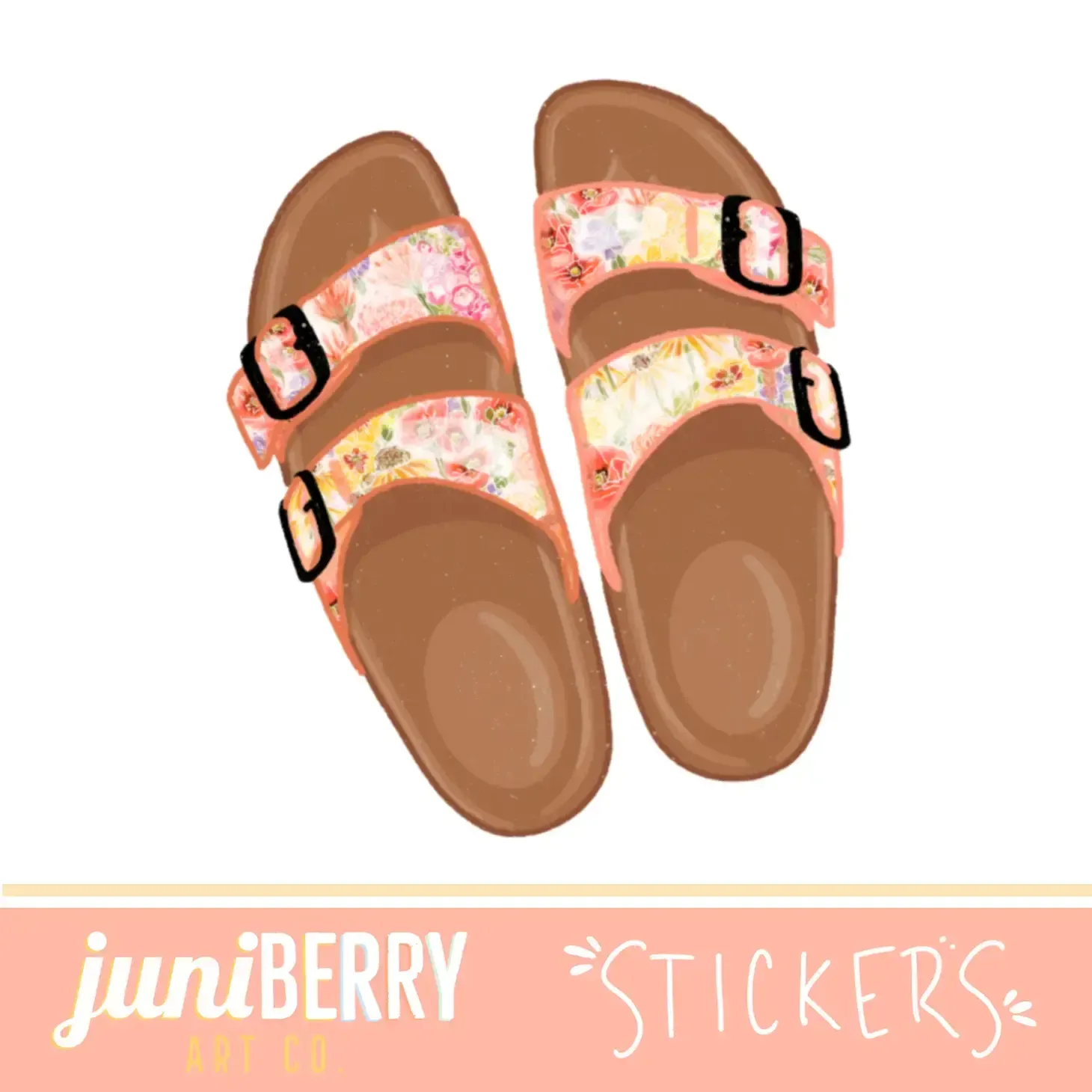 Floral Sandals Sticker