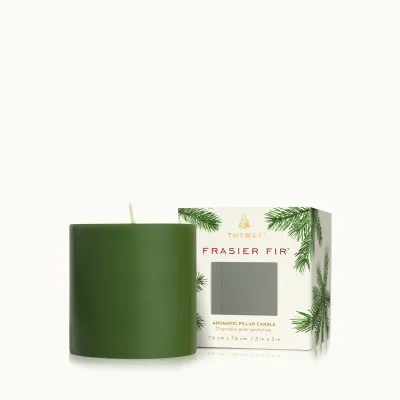 Thymes Frasier Fir® Pillar Candle 3x3