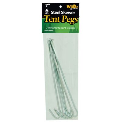 Steel Skewer Tent Pegs 7" 6 pc