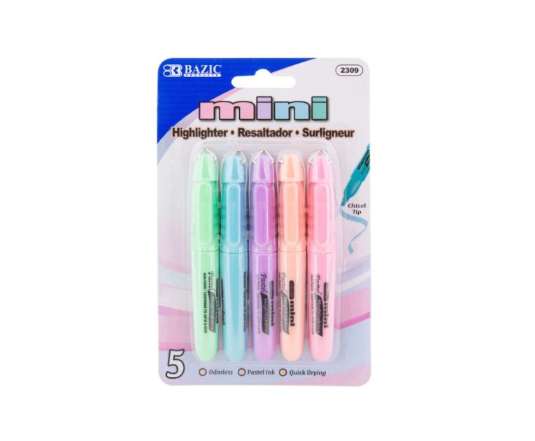 Mini Pastel Highlighters 5 ct