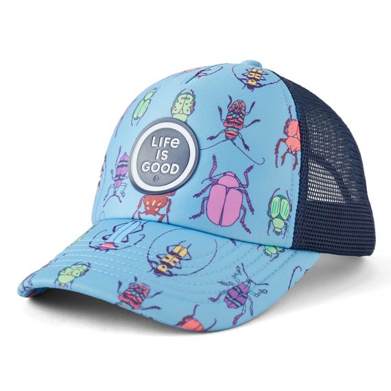 Grid Bug Pattern Kids Trucker Hat L/XL