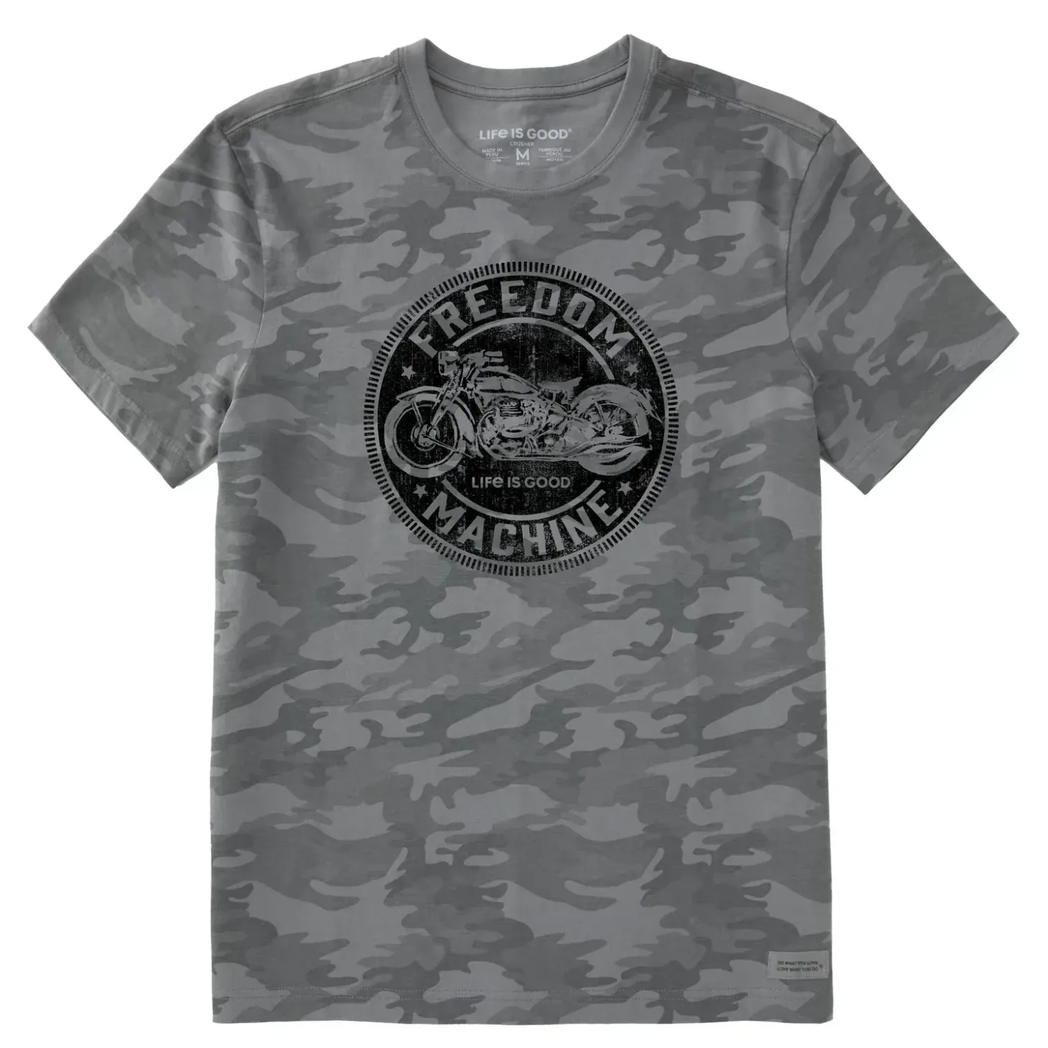 Freedom Machine Motorcycle Tee Gray Camo, Size: MD