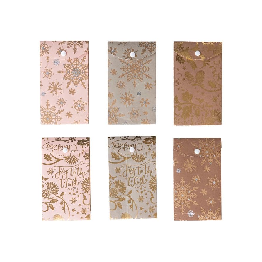 Clearance - Gold Foil Printed Paper Gift Bag 6” Tall - Assorted