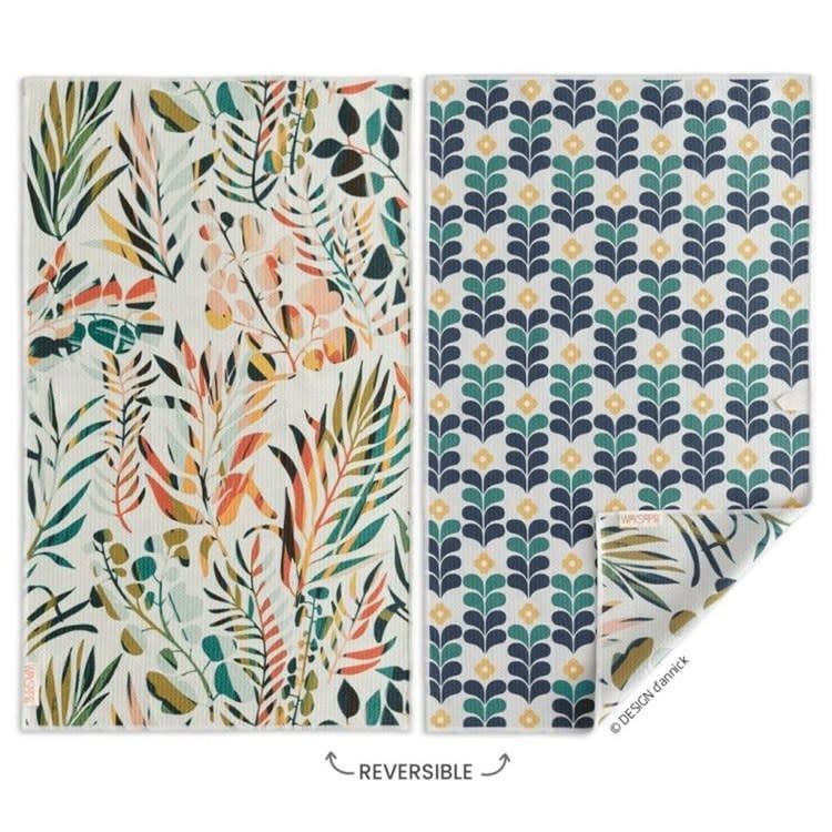 Microfiber Double Sided Towel Colorful Leaves