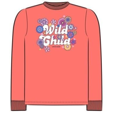 Hippy Wild Child Coral Long Sleeve Tee