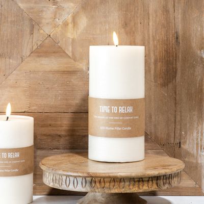 Pillar Candle Wide LED 8" x 4"
