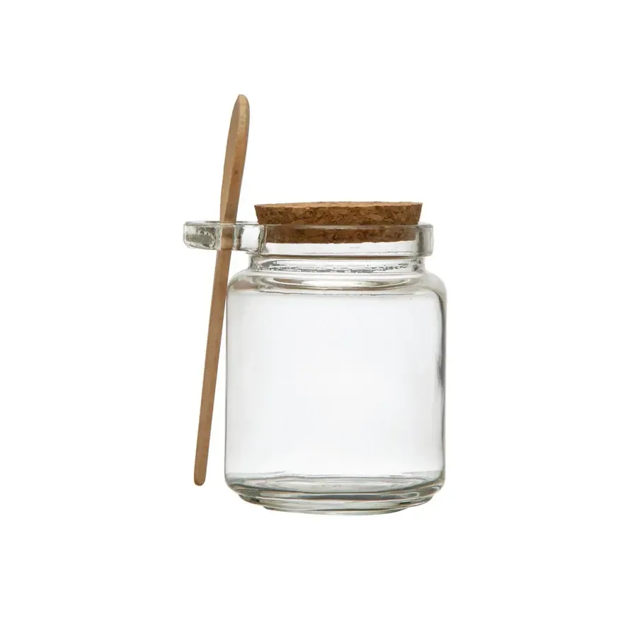 Glass Jar with Cork Lid &amp; Wood Spoon