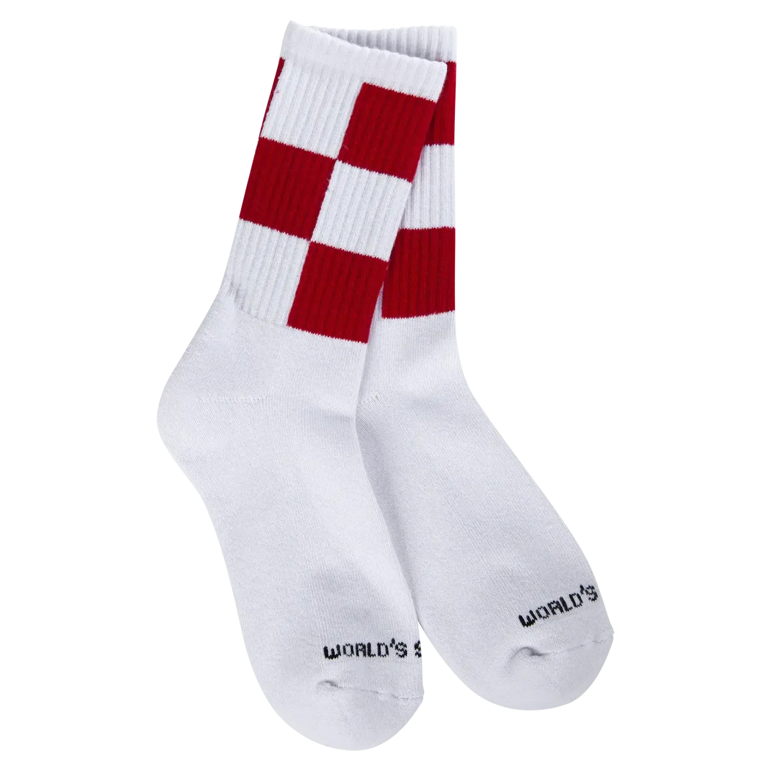 Holiday Sport Mini Crew Socks Checkered Red