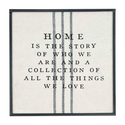 Home Grain Sack Design | Glass Framed Sign