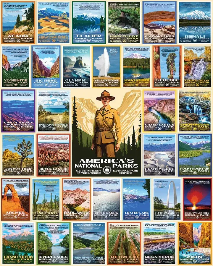 White Mountain National Parks Posters Puzzle 1,000 pc