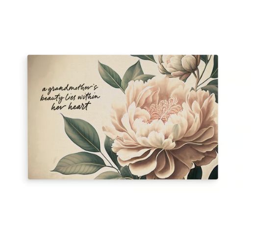 Grandmother's Beauty Lies Within Her Heart Wooden Postcard 4 x 6