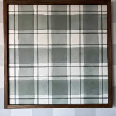 Buffalo Check Pattern 17x17 Green / Dark Walnut