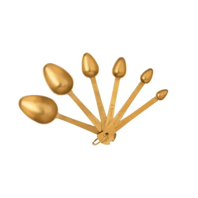Gold SS Measuring Spoons - Set of 6
