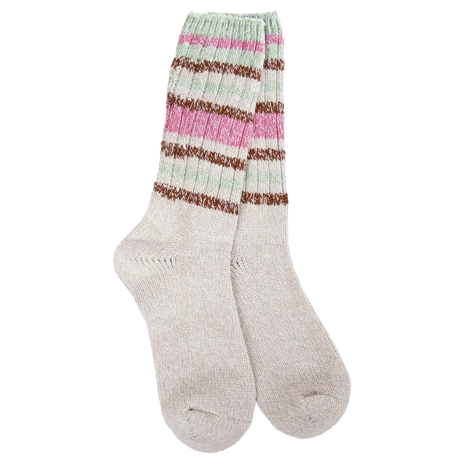 Ragg Crew Stripe Socks, Style: Mushroom Stripe