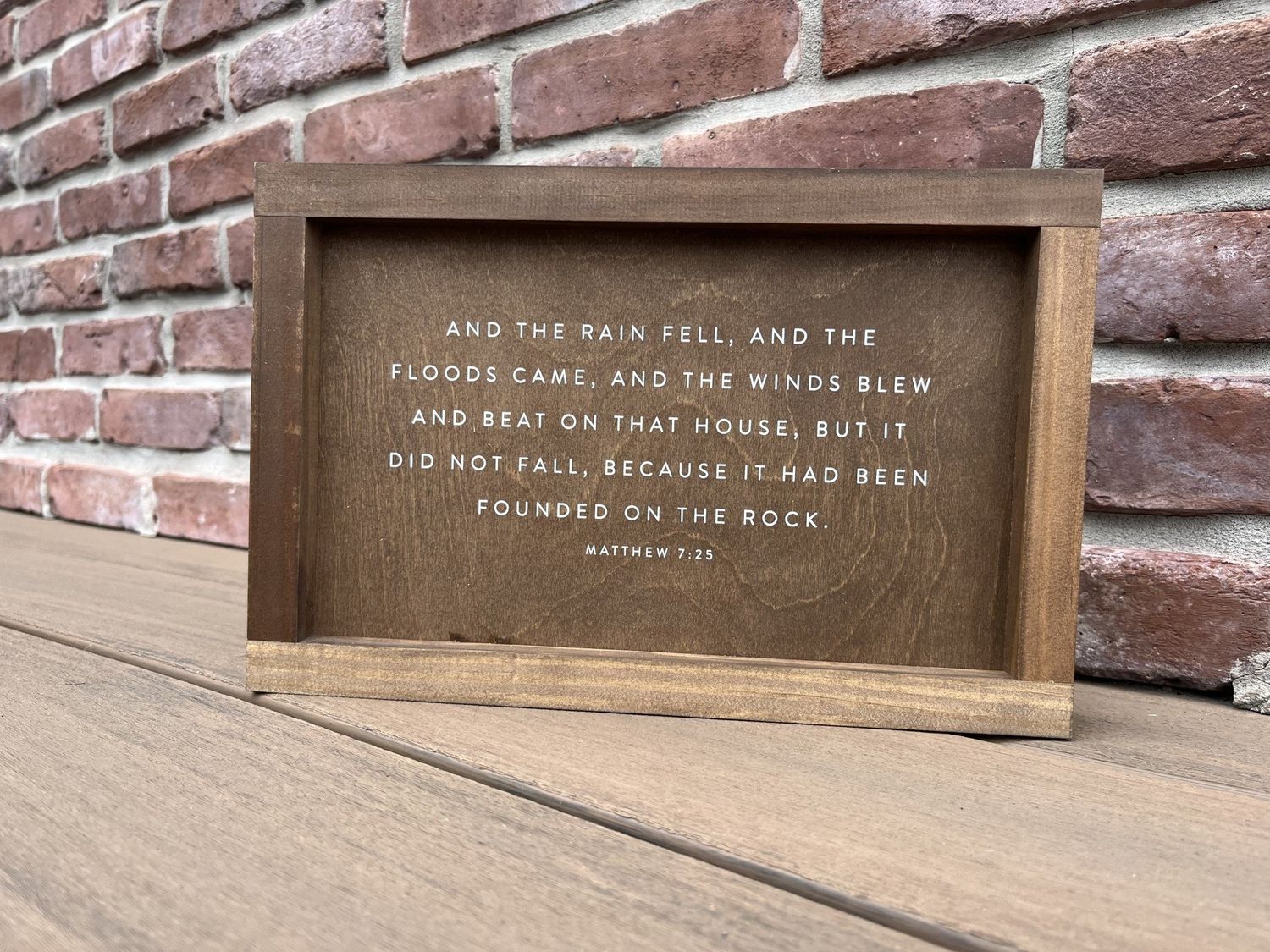 And the Rain Fell 8x12 Walnut Stain/Dark Walnut