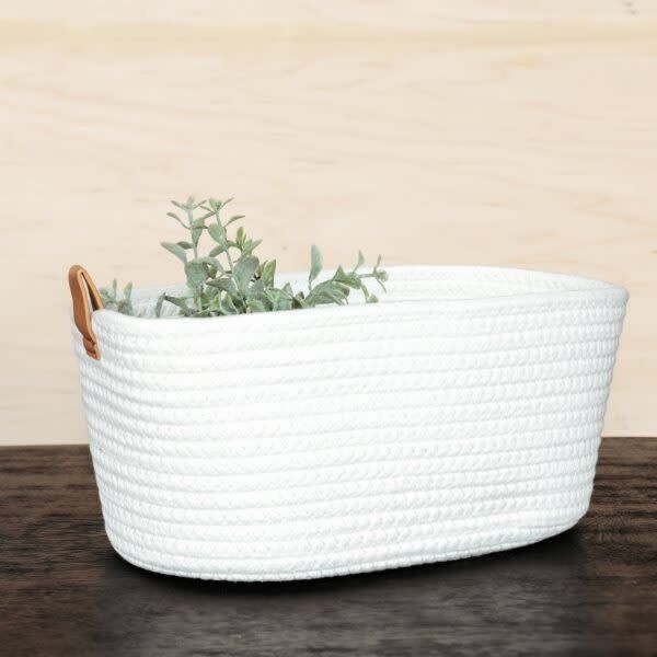 Ivory Woven Cotton Basket LG 12.5” x 8.5”