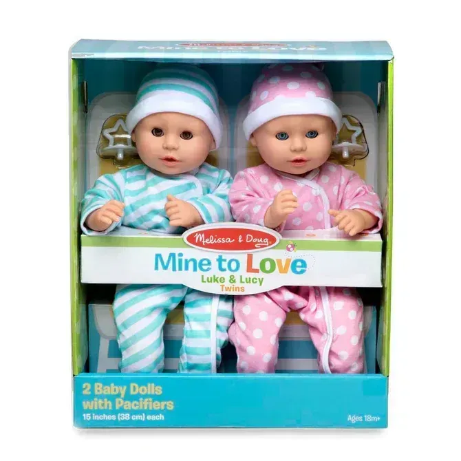 Melissa &amp; Doug Luke &amp; Lucy Twin Dolls - Mine to Love