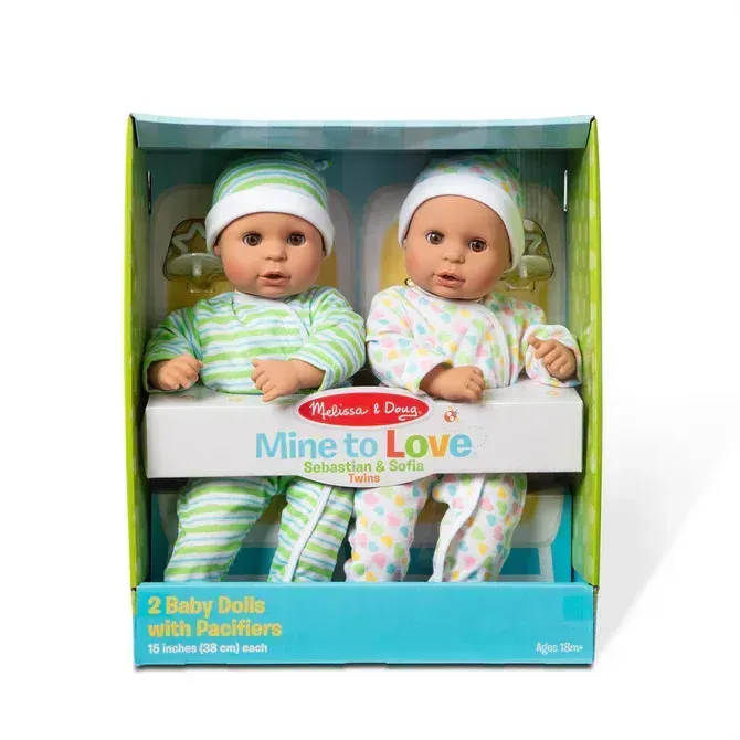 Melissa &amp; Doug Sebastian &amp; Sofia Twin Dolls - Mine to Love