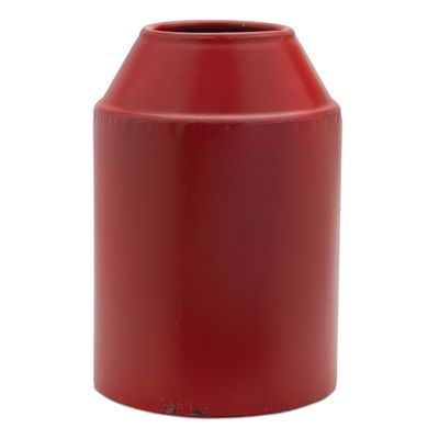 Red Metal Vase LG 10”
