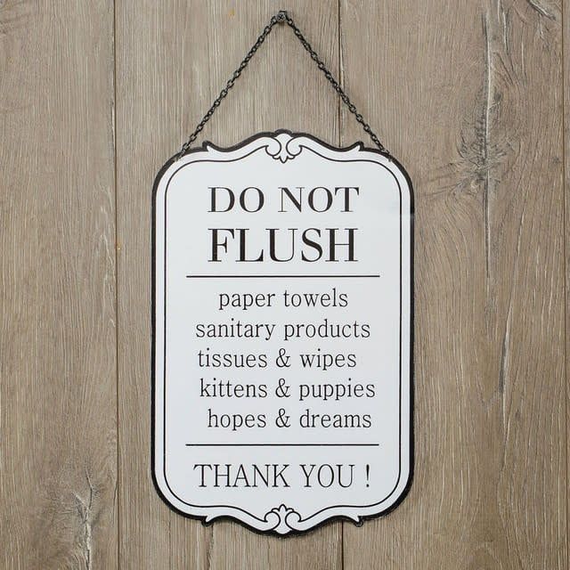 Bathroom Funny Etiquette | Metal Hanging Sign