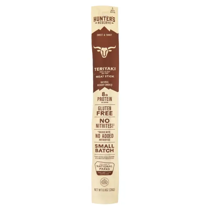 Hunter's Reserve Teriyaki Grass Fed Beef Meat Sticks
