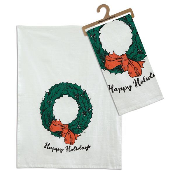Clearance - Merry Christmas Wreath Tea Towel
