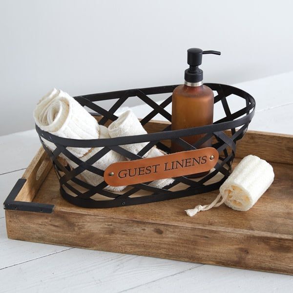 Guest Linens Weaved Basket