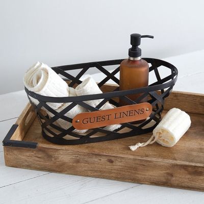 Guest Linens Weaved Basket