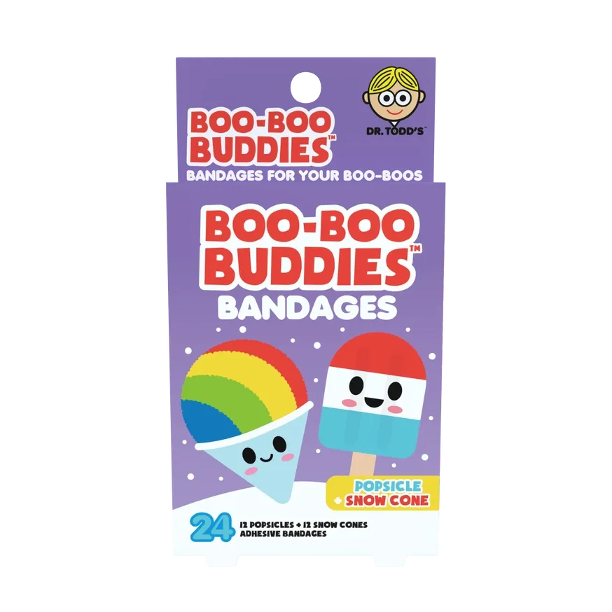Kids Bandages – Popsicle + Snowcone (24 Count, Latex-Free)