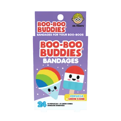 Kids Bandages – Popsicle + Snowcone (24 Count, Latex-Free)