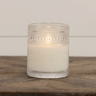 Dotted Glass LED Candle 5"