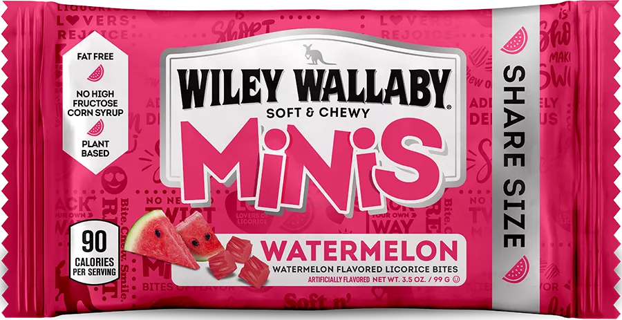 Wiley Wallaby Mini Watermelon Licorice Bites 3.5 oz