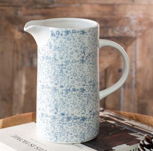 Delicate Floral Pitcher 8.5”