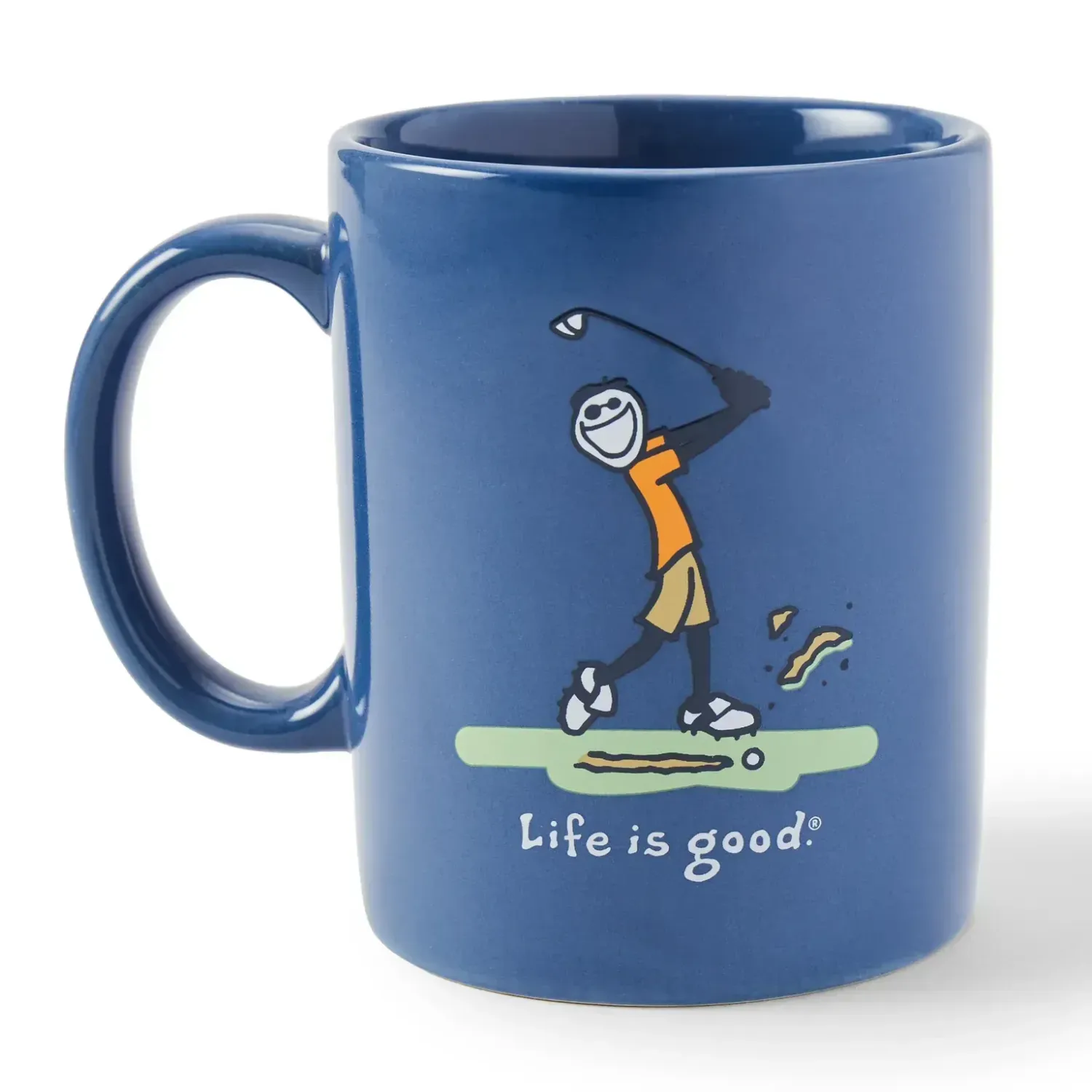 Life is Good Jake Golfing Mug Vintage Blue