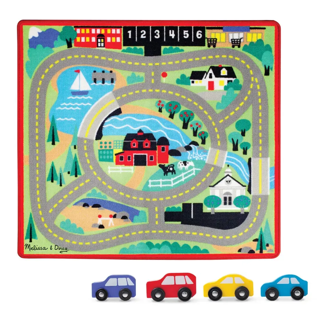 Melissa &amp; Doug Round the Town Road Rug
