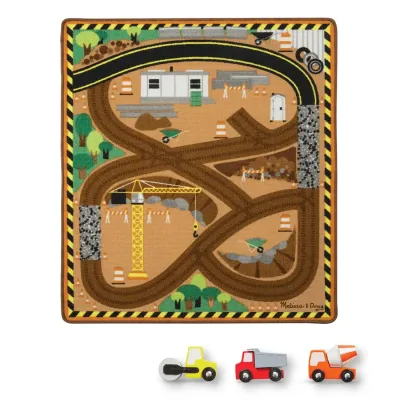 Melissa &amp; Doug Round the Construction Zone Work Rug
