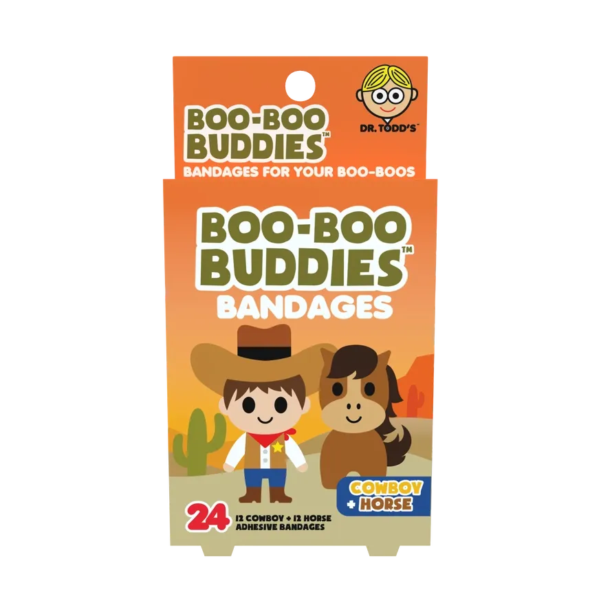 Kids Bandages – Cowboy + Horse (24 Count, Latex-Free)