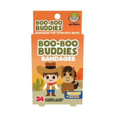 Kids Bandages – Cowboy + Horse (24 Count, Latex-Free)