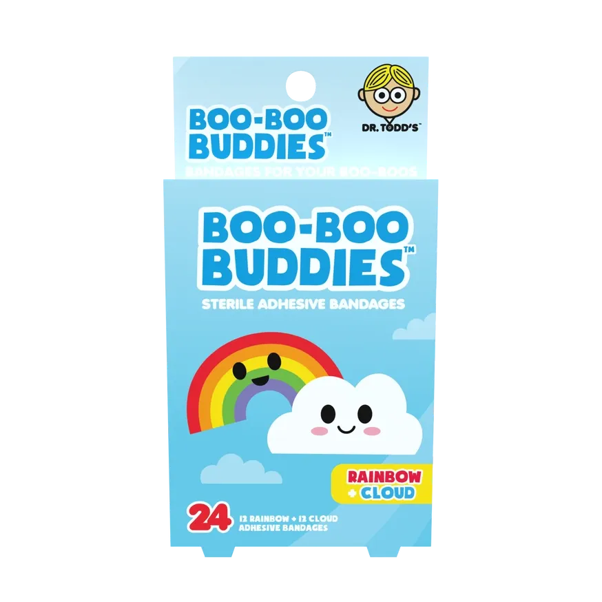 Kids Bandages – Rainbow + Cloud (24 Count, Latex-Free)