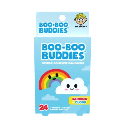 Kids Bandages – Rainbow + Cloud (24 Count, Latex-Free)