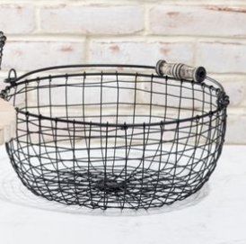Round Shallow Wire Basket LG 12.6x12.6x6.3