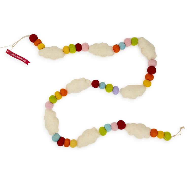 Happy and Bright Wool Garland, Style: Clouds