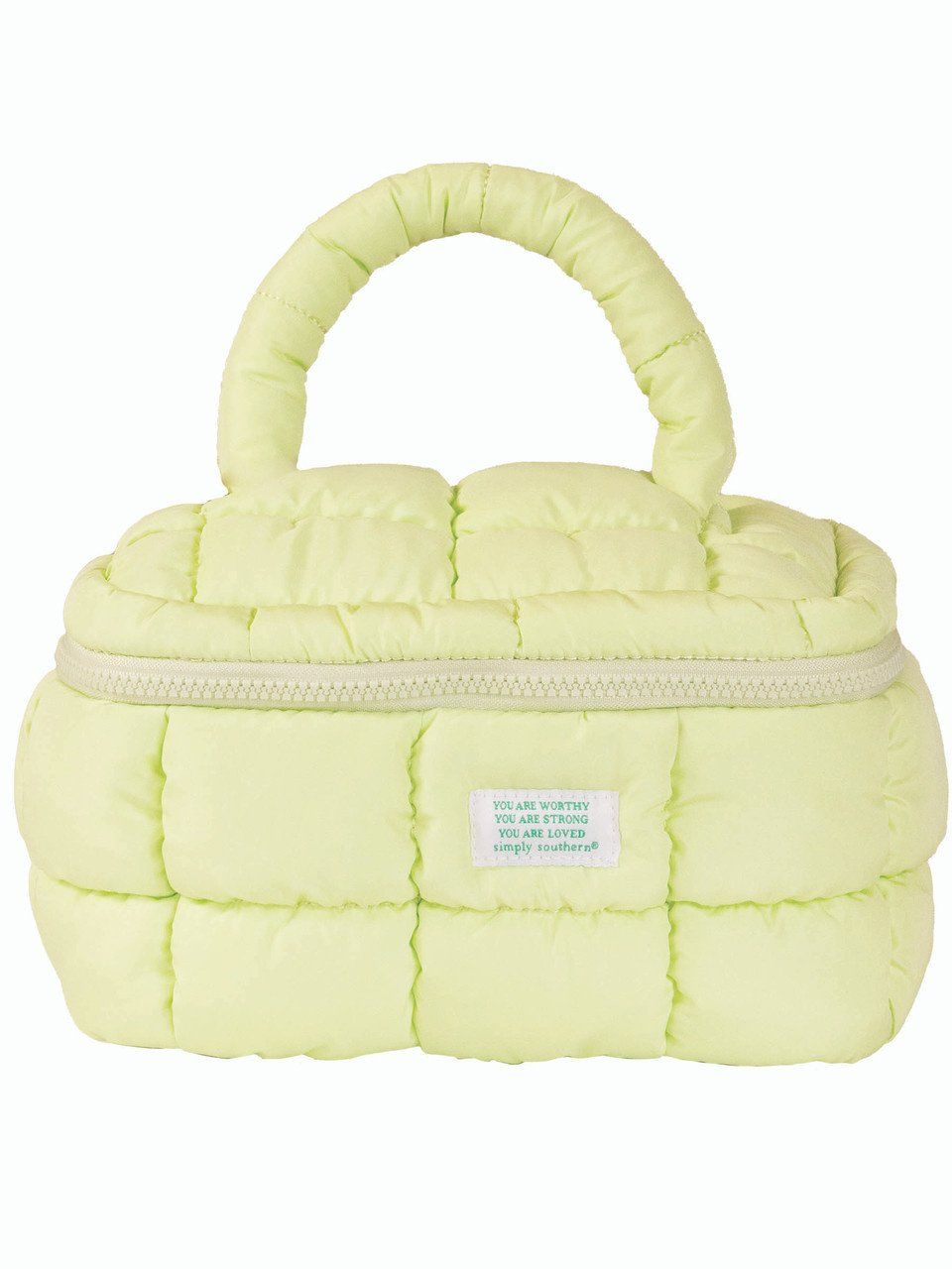 Simply Southern Marshmallow Glam Cosmetic Bag, Color: Sage