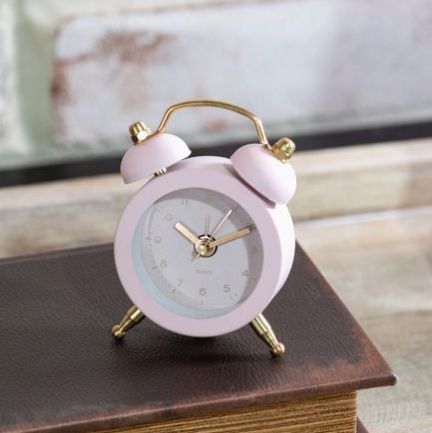 Pink Mini 2-Bell Alarm Clock