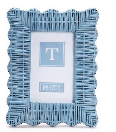 Blue Wicker Woven Frame 4 x 6