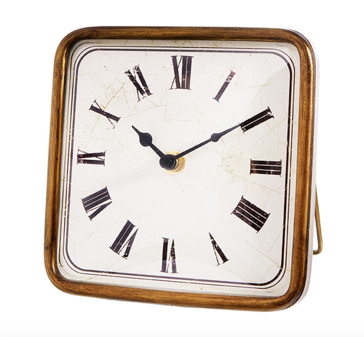 Antique Gold Square Clock 6.25”